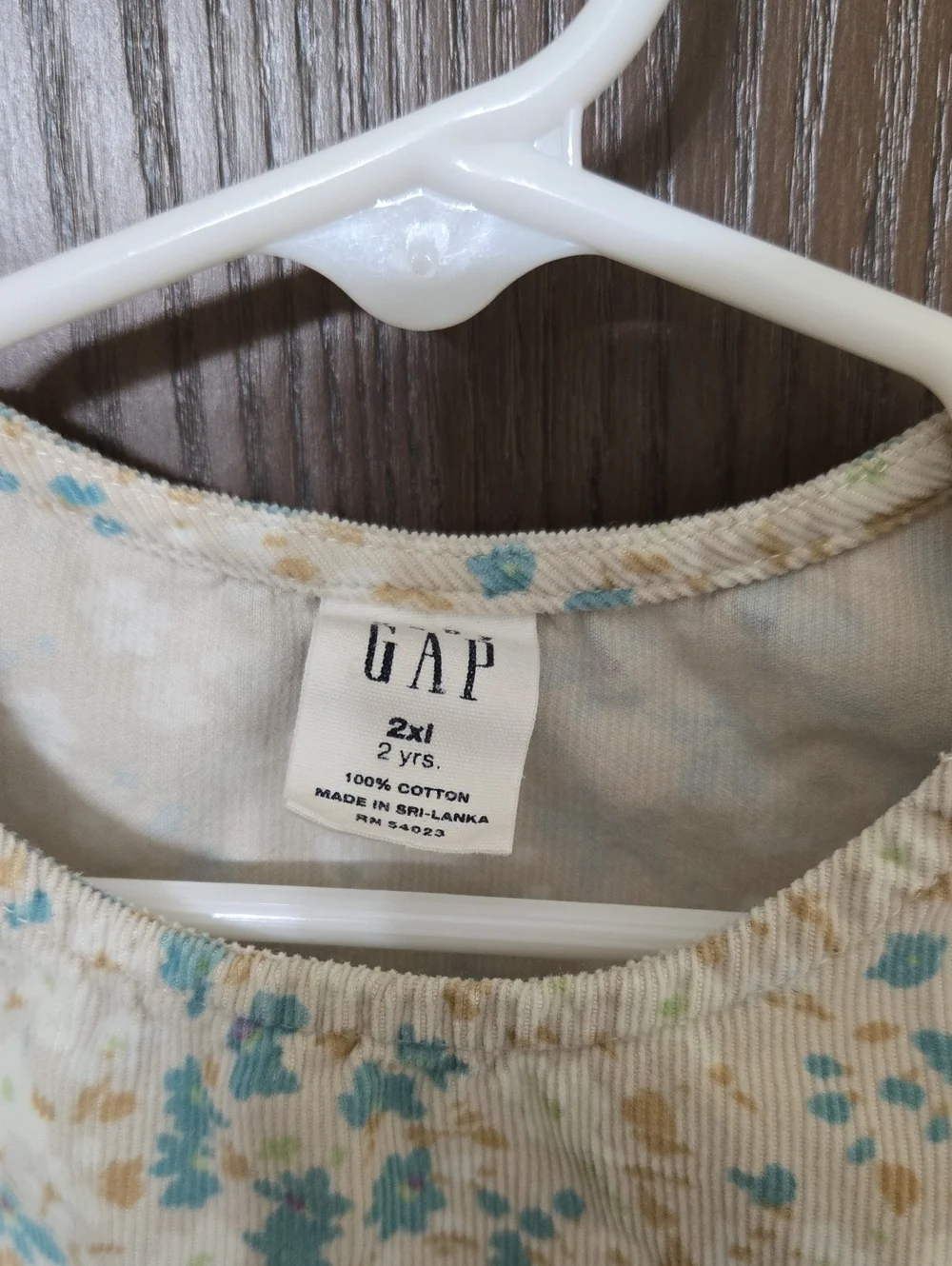 GAP Girls Floral Sleeveless Dress in Cream and Blue